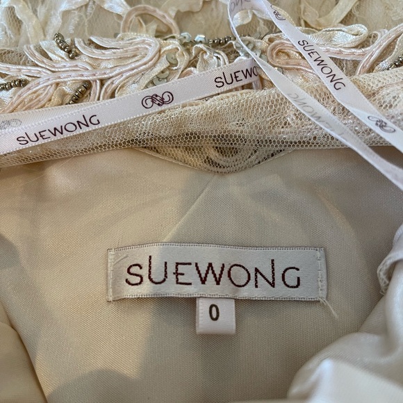 Sue Wong designer dress. Creme/champagne in color. Intricate details. - Picture 4 of 8